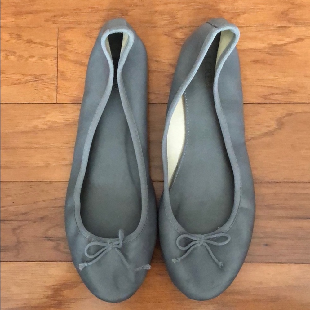 Jcrew Gray Leather Flats size 8